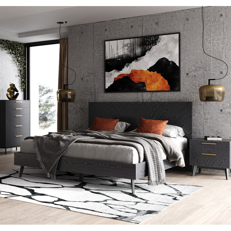 17 Stories Domburg Grey Ash Bed Platform Bed Wayfair